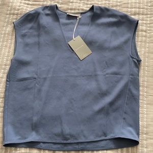 Everlane light blue Japanese go weave blouse SZ 4